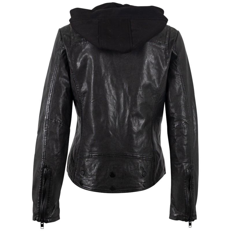 Geaca de Piele Dama Mauritius Neagra MWTary – Geci de Piele