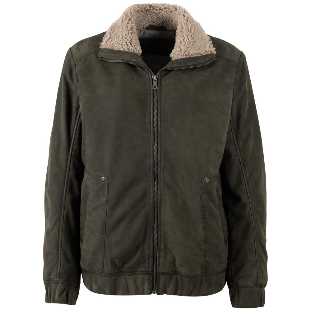 Geaca de Piele Dama Mauritius Olive MWTeya