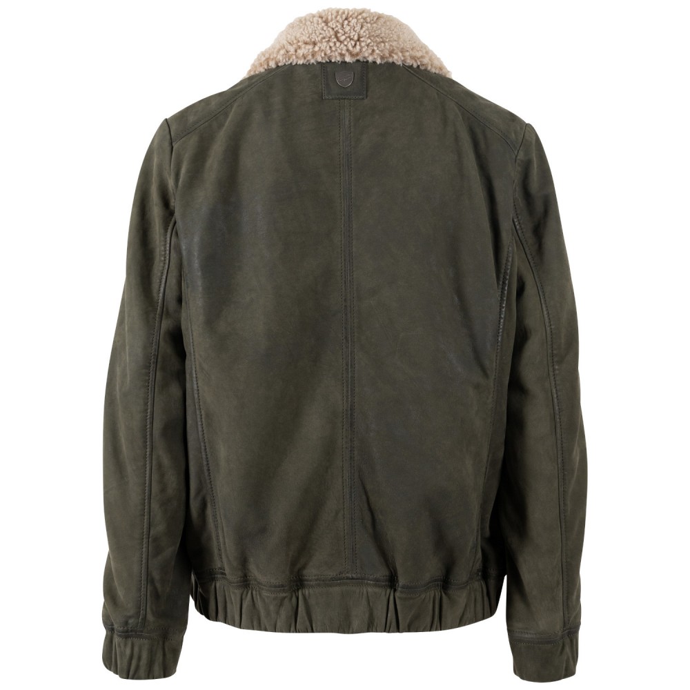 Geaca de Piele Dama Mauritius Olive MWTeya Geaca de Piele Dama Mauritius Olive MWTeya