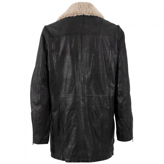 Geaca de Piele Dama Mauritius Neagra MWUdita