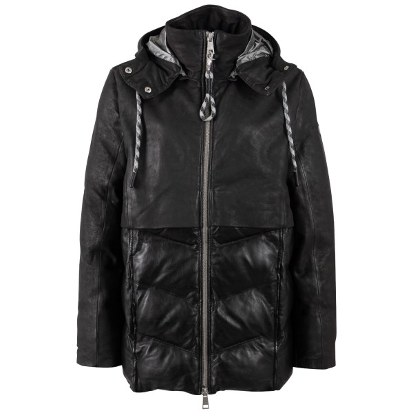 Geaca de Iarna din Piele Dama Mauritius Antracit Inchis MWVlinda