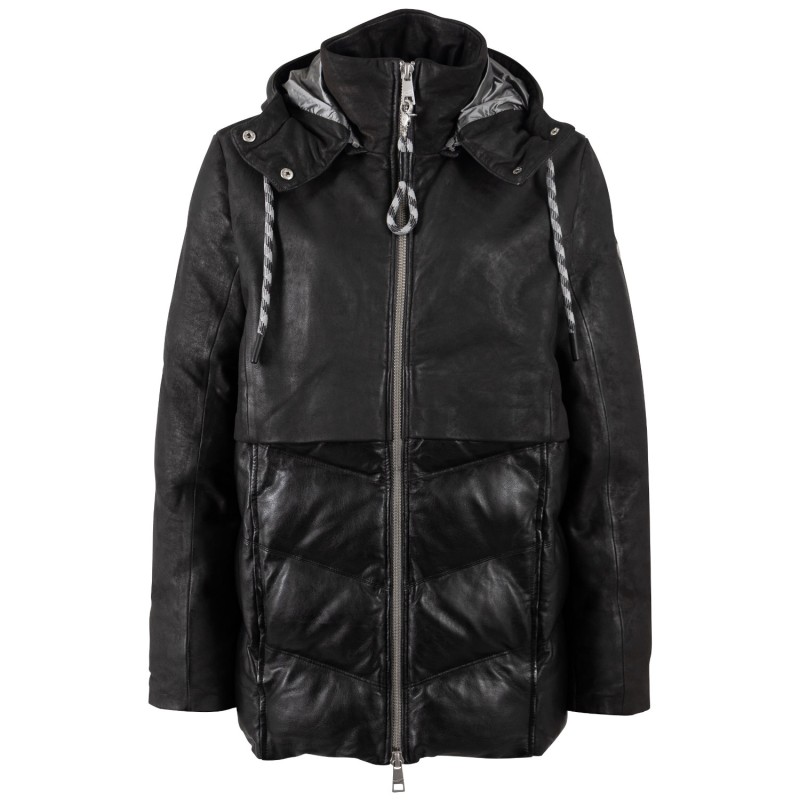 Geaca de Iarna din Piele Dama Mauritius Antracit Inchis MWVlinda – Geci de Iarna