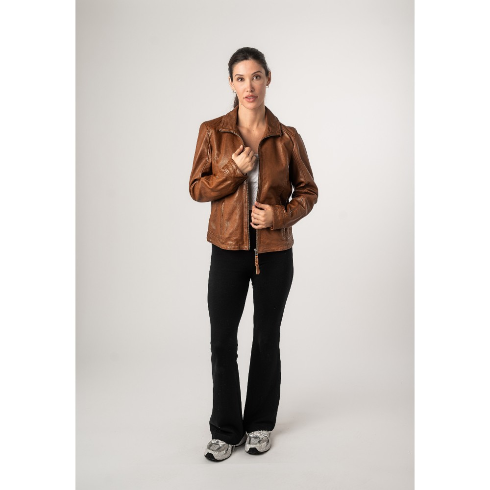 Geaca de Piele Dama Mauritius Coniac MWWalli - readytowear