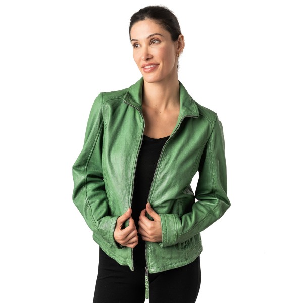 Geaca de Piele Dama Mauritius Verde MWWalli