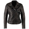 Geacă de Piele Damă Mauritius MWWona Negru/Negru slim fit stil biker rock