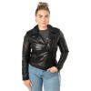 Geacă de Piele Damă Mauritius MWWona Negru/Negru slim fit stil biker rock