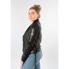 Geacă de Piele Damă Mauritius MWWona Negru/Negru slim fit stil biker rock