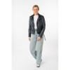 Geaca de Piele Dama Mauritius Negru/Bleumarin MWWona