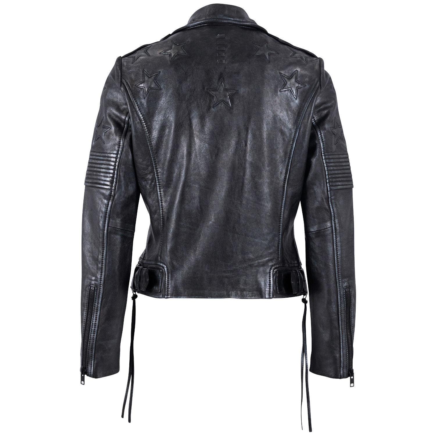 Geaca de Piele Dama Mauritius Negru/Bleumarin MWWona – Geci de Piele