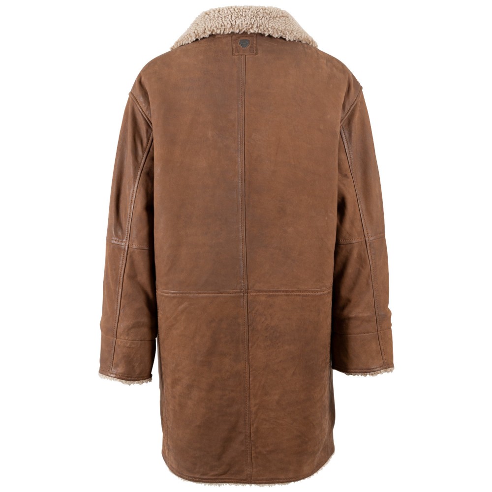 Geaca Lunga de Iarna din Piele Dama Mauritius Camel MWXofia - readytowear