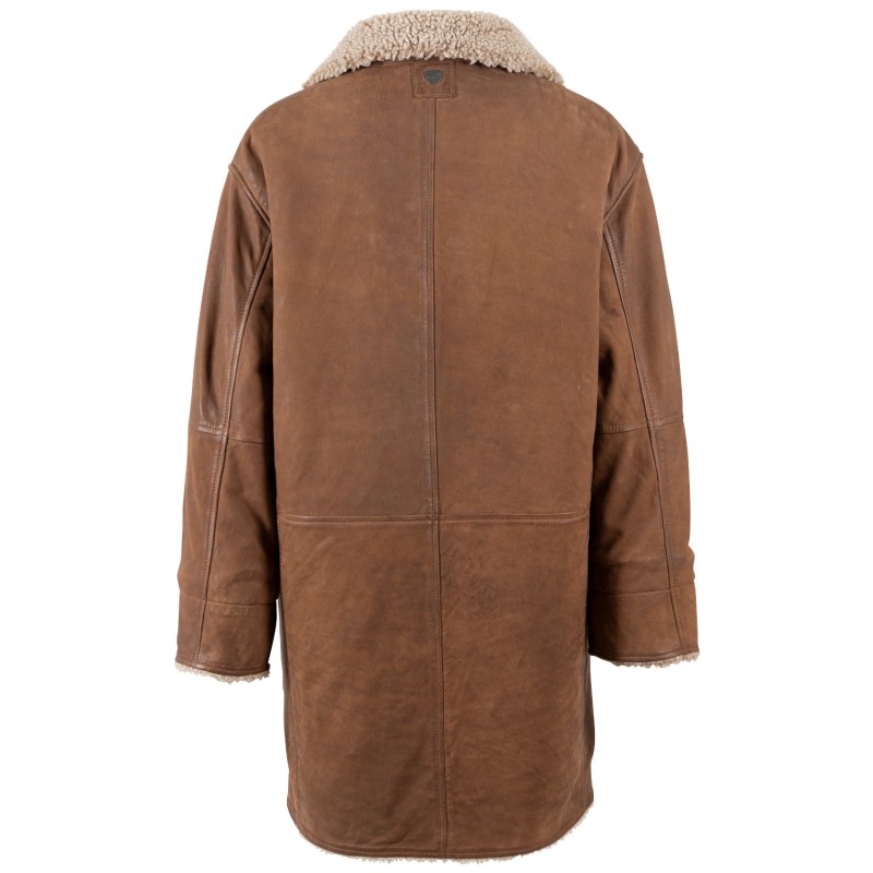 Geaca Lunga de Iarna din Piele Dama Mauritius Camel MWXofia – Black Friday