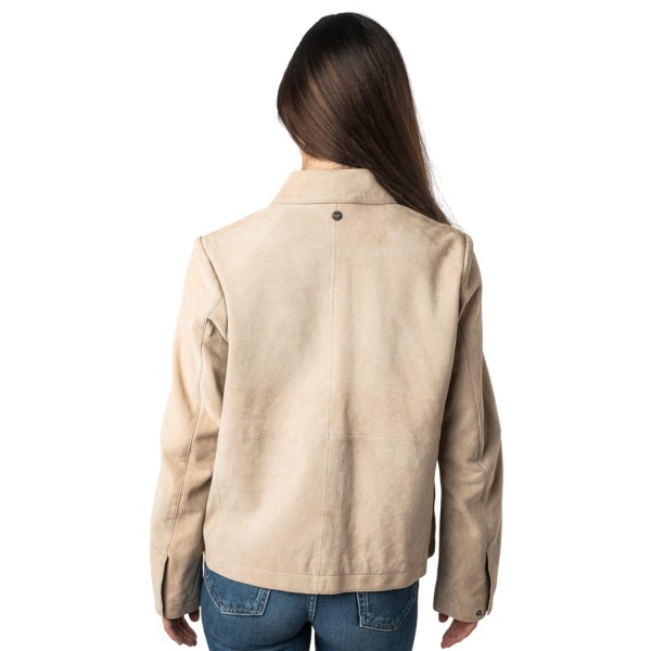 Geaca de Piele Dama Mauritius Alb Ivoriu MWYaima