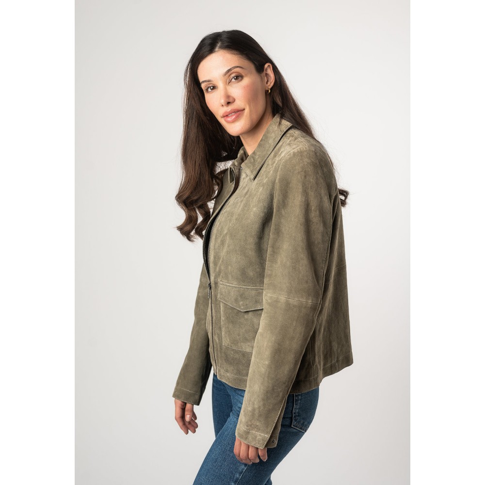 Geaca de Piele Dama Mauritius Verde Deschis MWYaima - readytowear