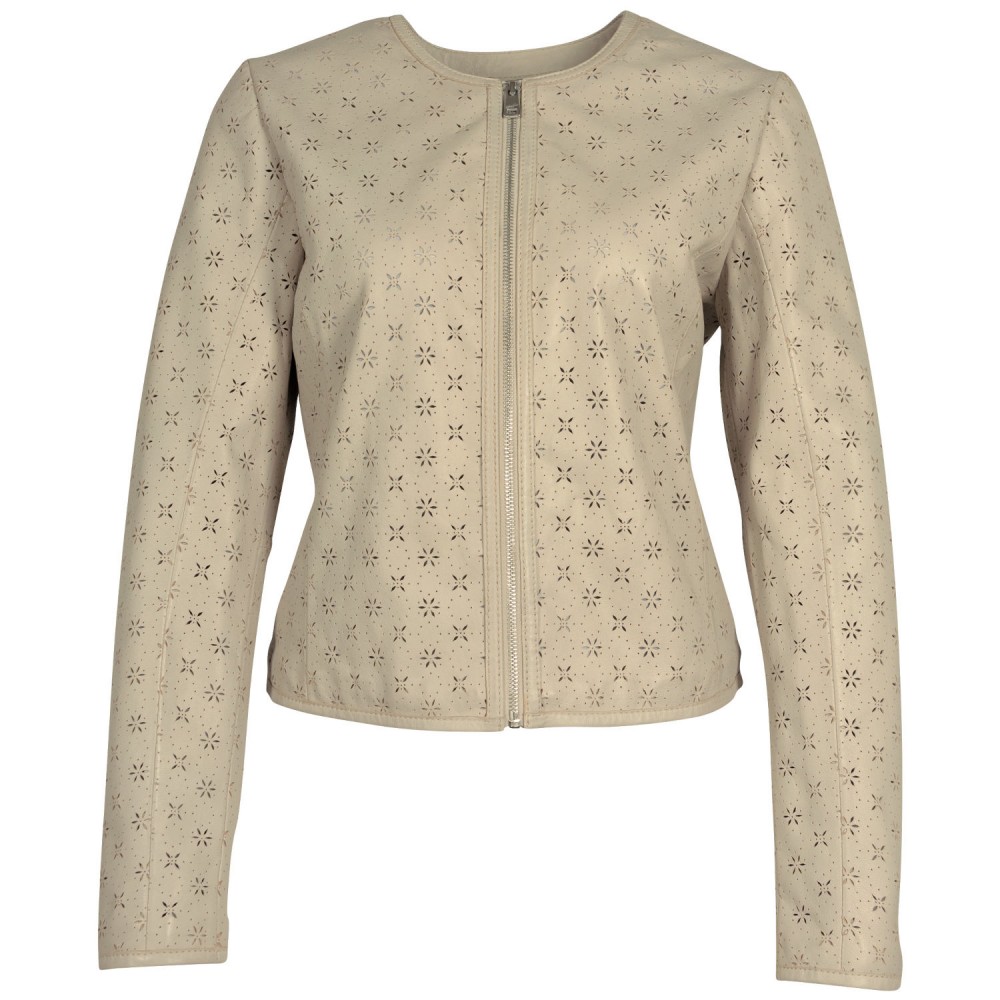 Geaca de Piele Dama Mauritius Alb Ivoriu MWYalou - readytowear