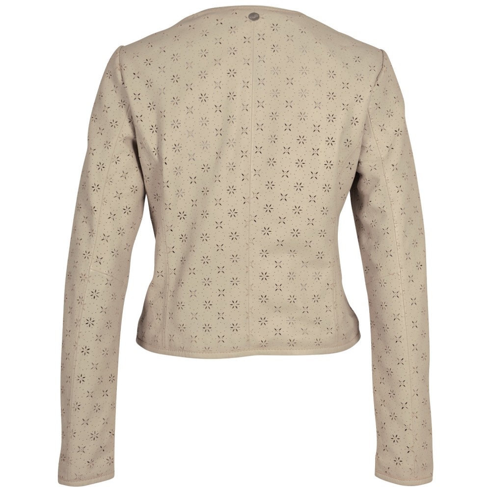 Geaca de Piele Dama Mauritius Alb Ivoriu MWYalou - readytowear