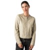 Geaca de Piele Dama Mauritius Alb Ivoriu MWYalou - readytowear.ro