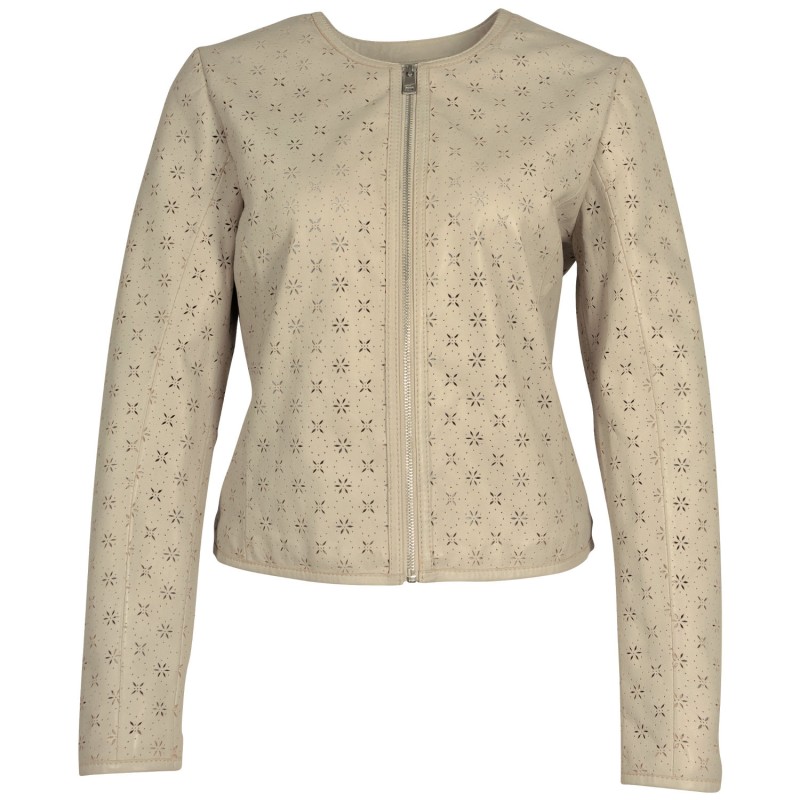 Geaca de Piele Dama Mauritius Alb Ivoriu MWYalou – Geci de Piele