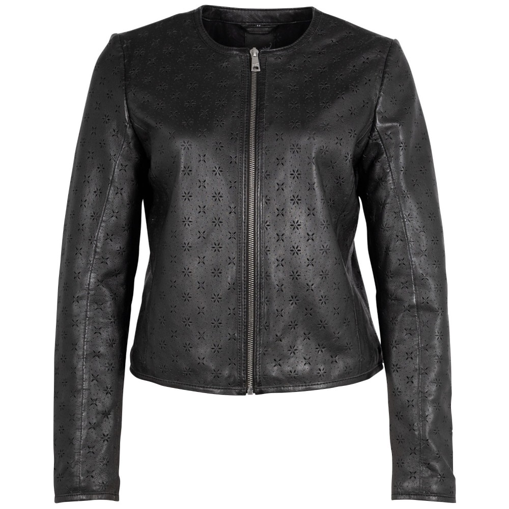 Geaca de Piele Dama Mauritius Neagra MWYalou - readytowear