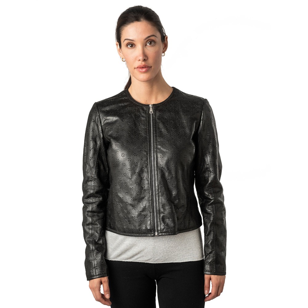 Geaca de Piele Dama Mauritius Neagra MWYalou - readytowear.ro