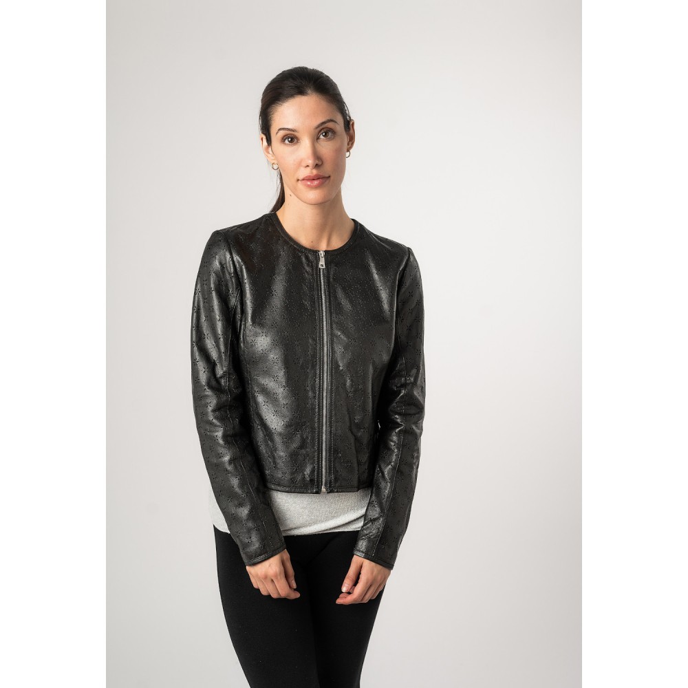 Geaca de Piele Dama Mauritius Neagra MWYalou - readytowear