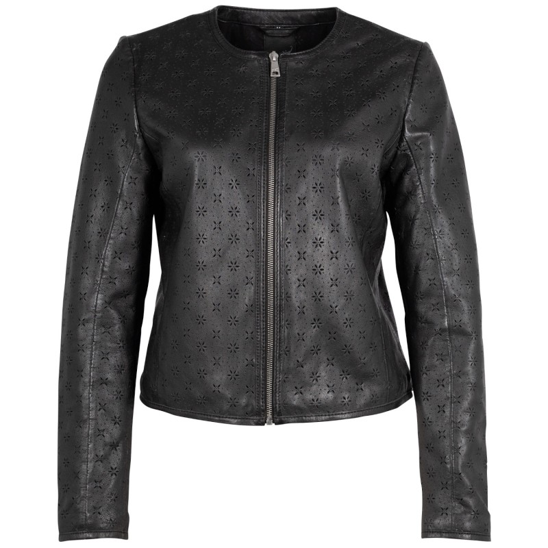 Geaca de Piele Dama Mauritius Neagra MWYalou – Geci de Piele