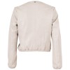 Geacă scurtă de piele damă Mauritius MWYanna alb ivoriu tip bolero stil minimalist