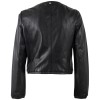Geacă scurtă de piele damă Mauritius MWYanna neagră tip bolero stil minimalist