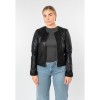 Mauritius MWYanna geacă scurtă de piele damă neagră bolero elegant Geacă scurtă de piele damă Mauritius MWYanna neagră tip bolero stil minimalist