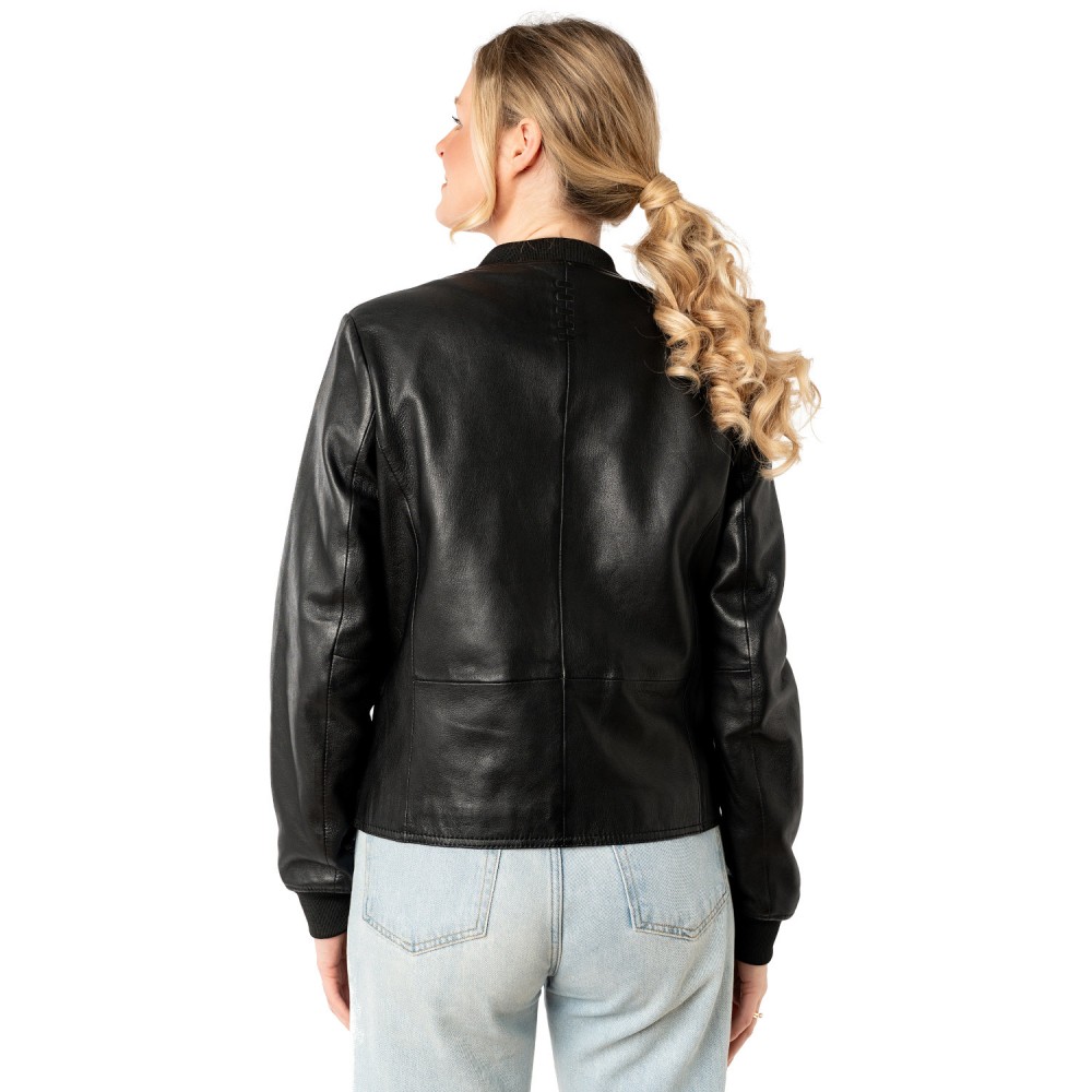 Geaca de Piele Dama Mauritius Neagra MWYele - readytowear