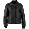 geaca piele dama mauritius neagra mwyele stil bomber capse mansete elastice