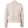 Geacă de piele damă Mauritius MWYouvie alb ivoriu stil biker elegant