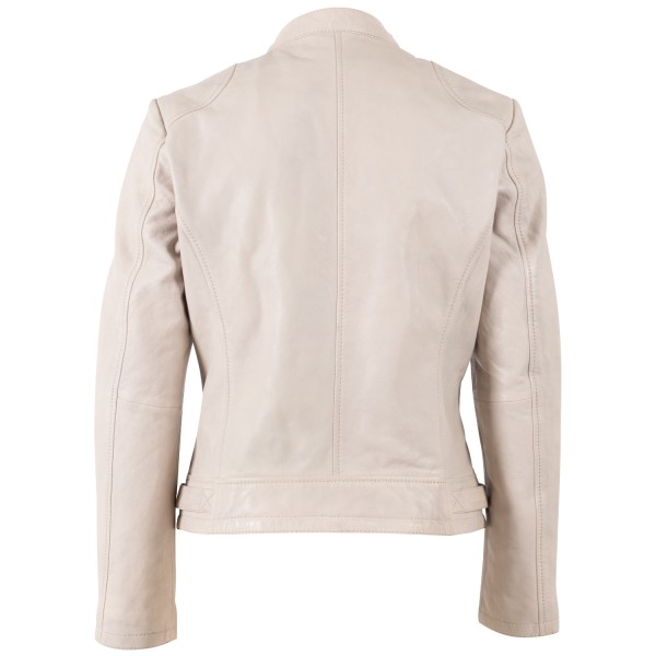 Geaca de Piele Dama Mauritius Alb Ivoriu MWYouvie