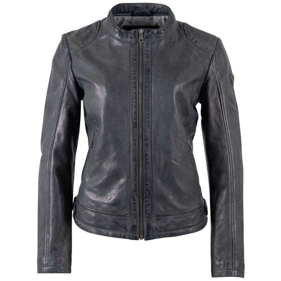 Geaca de Piele Dama Mauritius Albastru Inchis MWYouvie