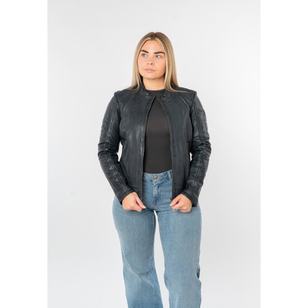 geacă de piele damă Mauritius MWYouvie albastru închis stil biker — fotografia 6