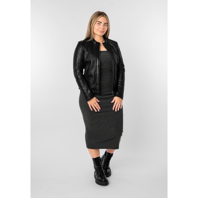 Geaca de Piele Dama Mauritius Neagra MWYouvie – Geci de Piele