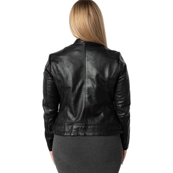 Geaca de Piele Dama Mauritius Neagra MWYouvie Geaca de Piele Dama Mauritius Neagra MWYouvie