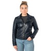 Geacă de piele damă Mauritius MWZKandi bleumarin regular fit stil biker