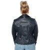 Geacă de piele damă Mauritius MWZKandi bleumarin regular fit stil biker