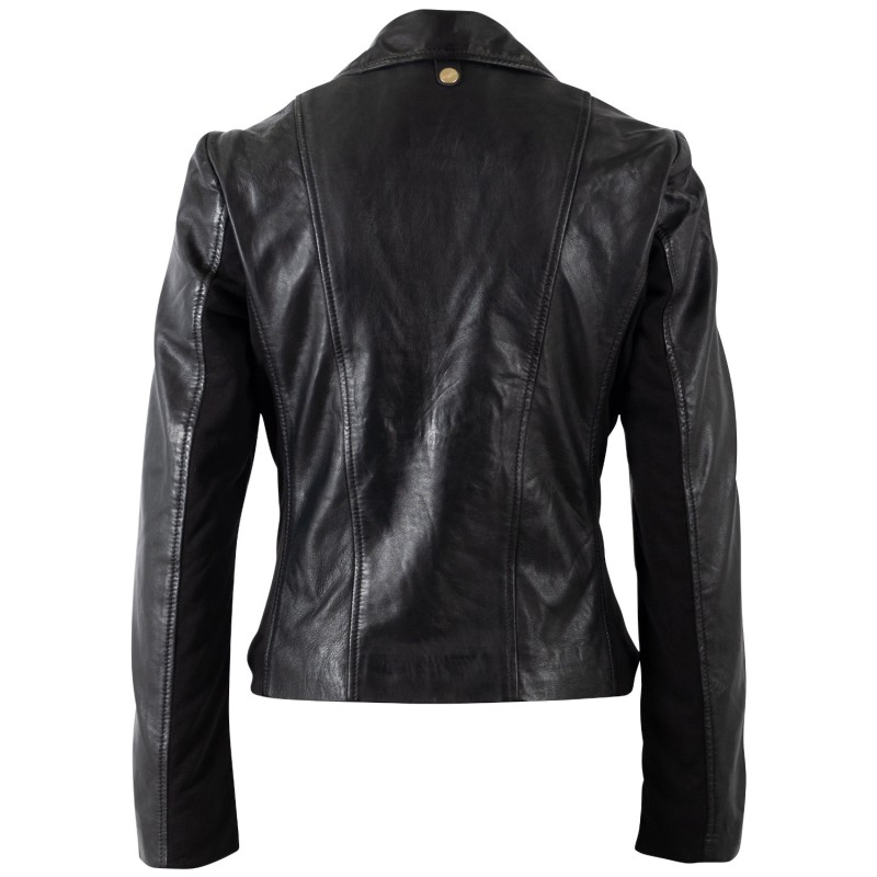 Geaca de Piele Dama Mauritius Neagra MWZkandi – Geci de Piele