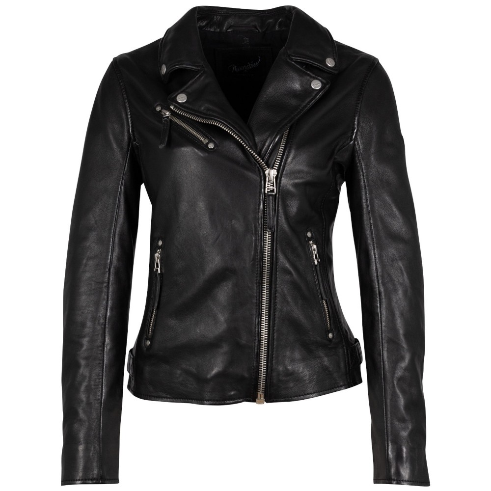 Geaca de Piele Dama Mauritius Neagra PGG - readytowear.ro