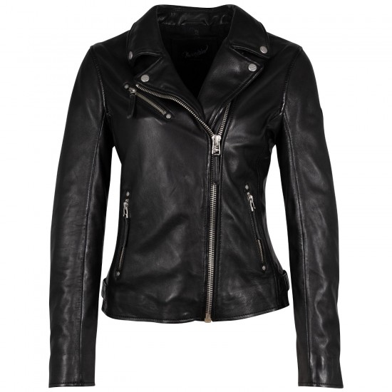 Geaca de Piele Dama Mauritius Neagra PGG