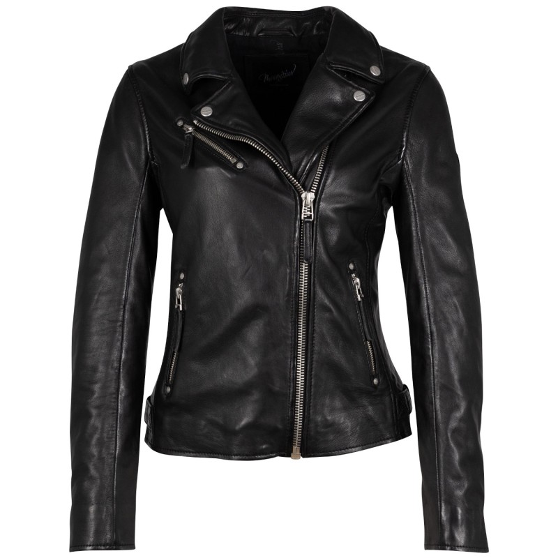 Geaca de Piele Dama Mauritius Neagra PGG – Biker Best Seller
