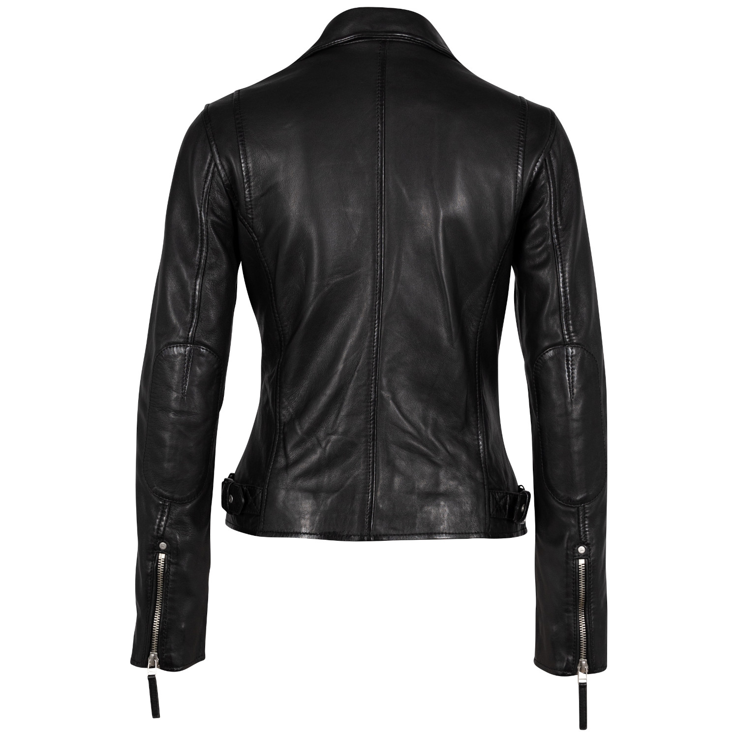 Geaca de piele dama Mauritius Neagra PGG model biker cu fermoar asimetric Geaca de Piele Dama Mauritius Neagra PGG – Biker Best Seller
