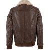 Geacă de Piele Bărbați Deercraft DMFlynn Maro Aviator Geacă de piele maro pentru bărbați Deercraft DMFlynn stil aviator cu guler Teddy