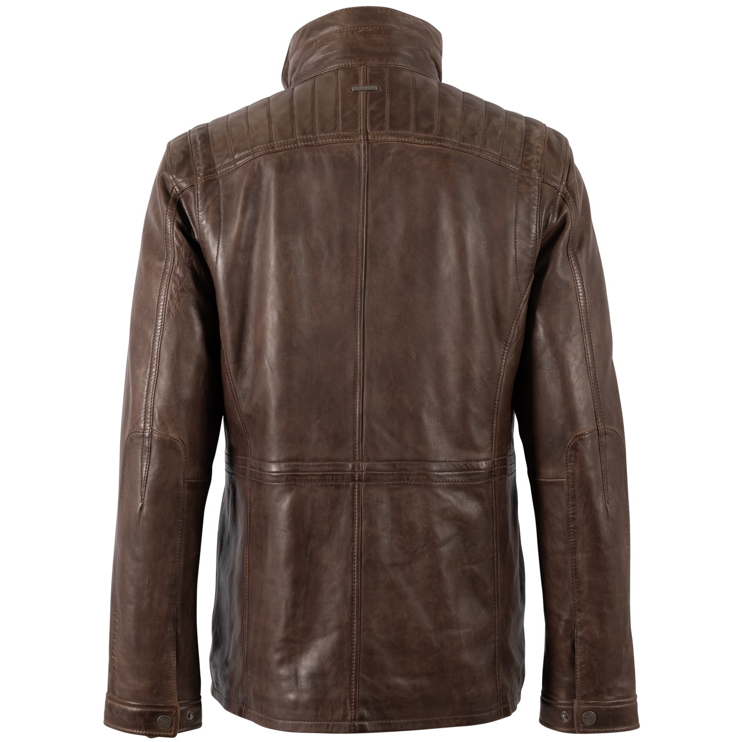 Geacă de Piele Bărbați Deercraft DMRyanhold Maro Închis Geacă de piele maro închis pentru bărbați Deercraft DMRyanhold stil field jacket cu patru buzunare