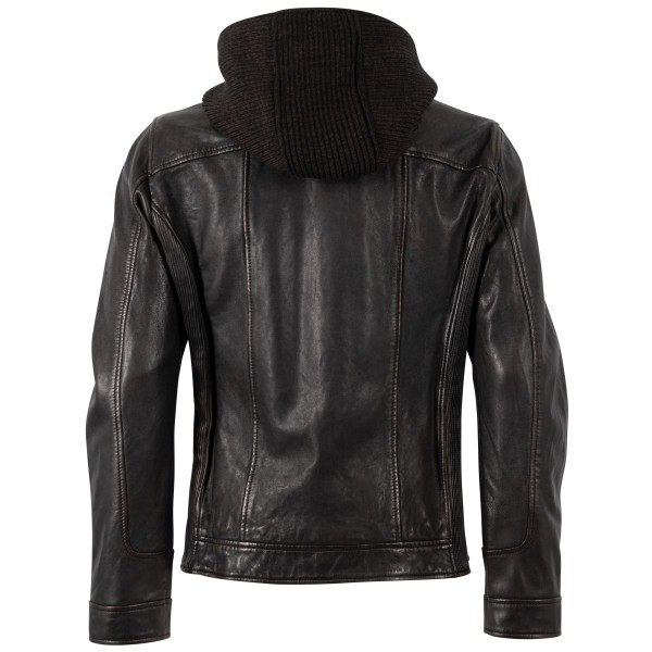 Geacă de Piele Bărbați Mauritius Negru Vintage MMChonky Geacă de Piele Bărbați Mauritius Negru Vintage MMChonky