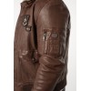 Geacă de piele whiskey pentru bărbați Mauritius MMCruise stil aviator cu guler Teddy