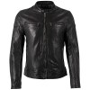 Geacă de piele bărbați Mauritius MMOnfinity neagră slim fit stil racer