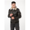 Geacă de piele maro vintage pentru bărbați Mauritius MMSkypatrol stil aviator cu guler Teddy