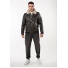 Geacă de piele maro vintage pentru bărbați Mauritius MMSkypatrol stil aviator cu guler Teddy